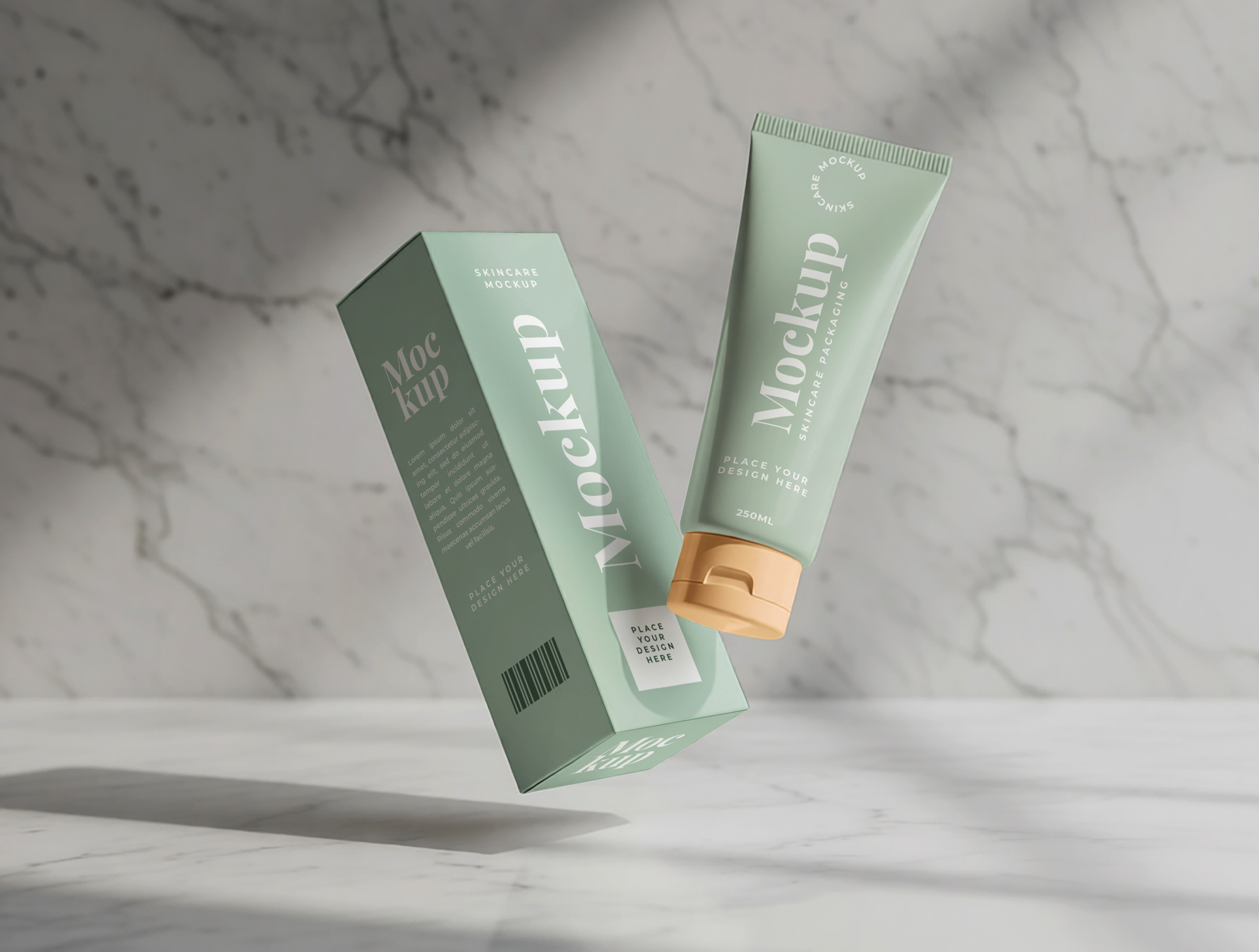 Free Tube & Box Cosmetic Mockup