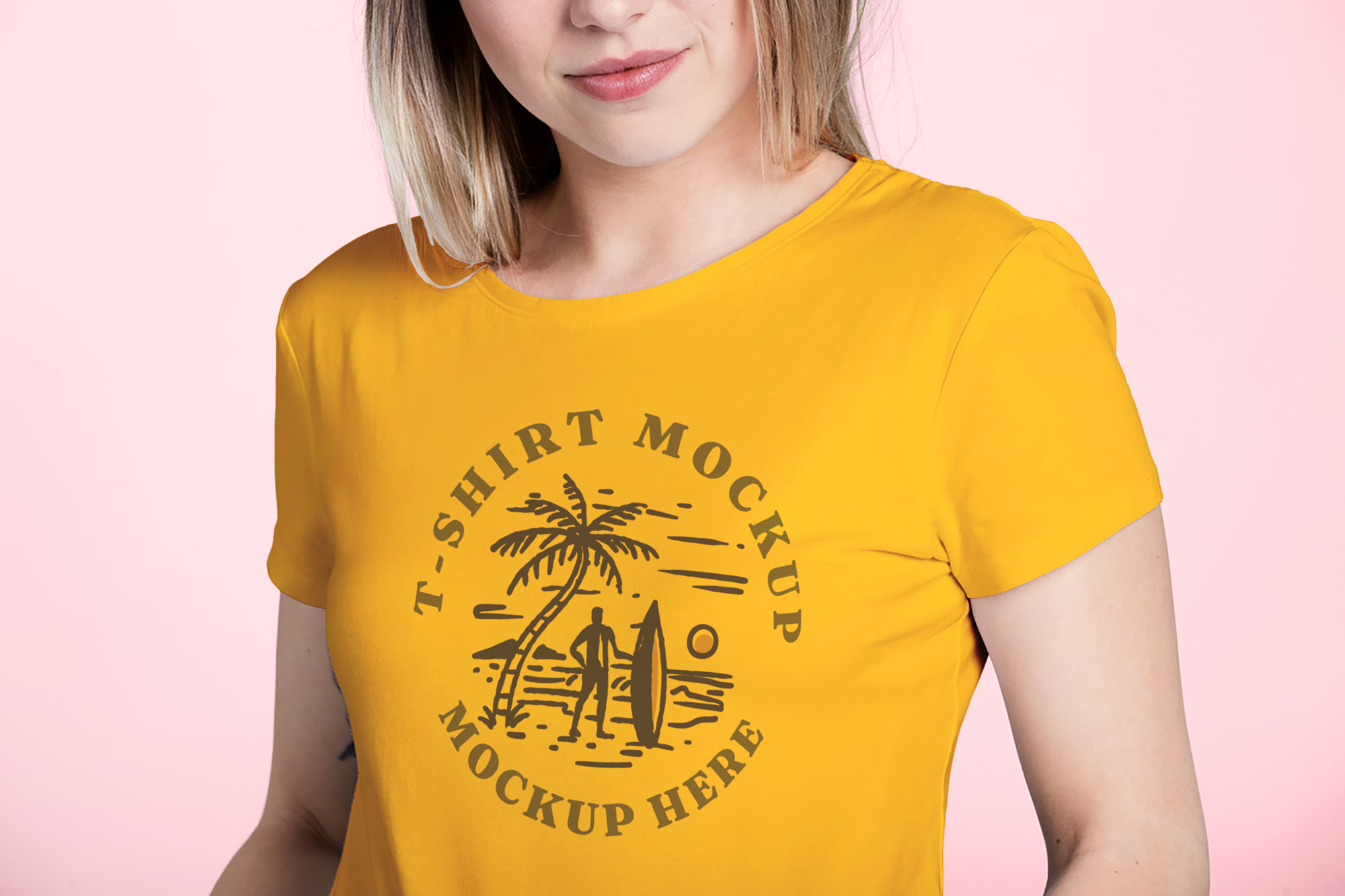 Free Model T-shirt Mockup