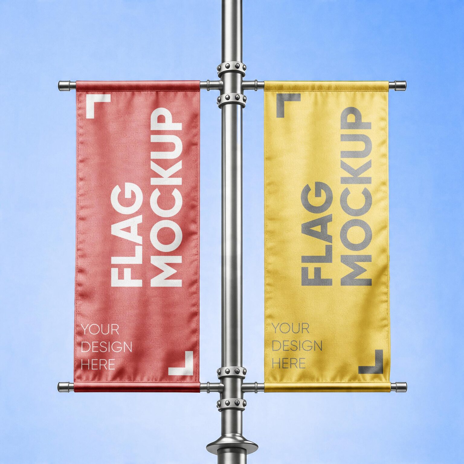 Free Banner Flag Mockup | Mockupful