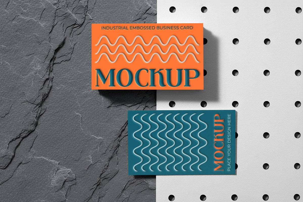 Free Block Business Card Mockup