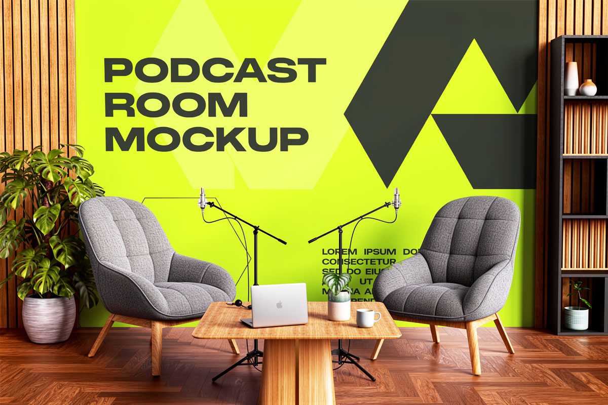 Free Podcast Room Mockup
