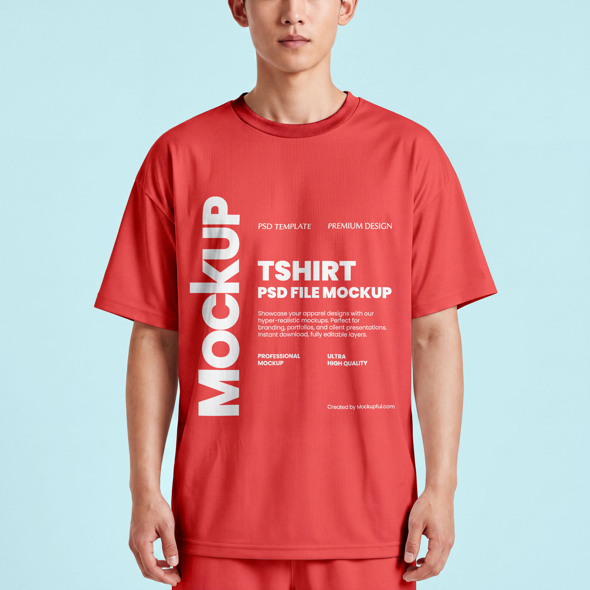 Free Man Wearing Oversize T-Shirt Mockup