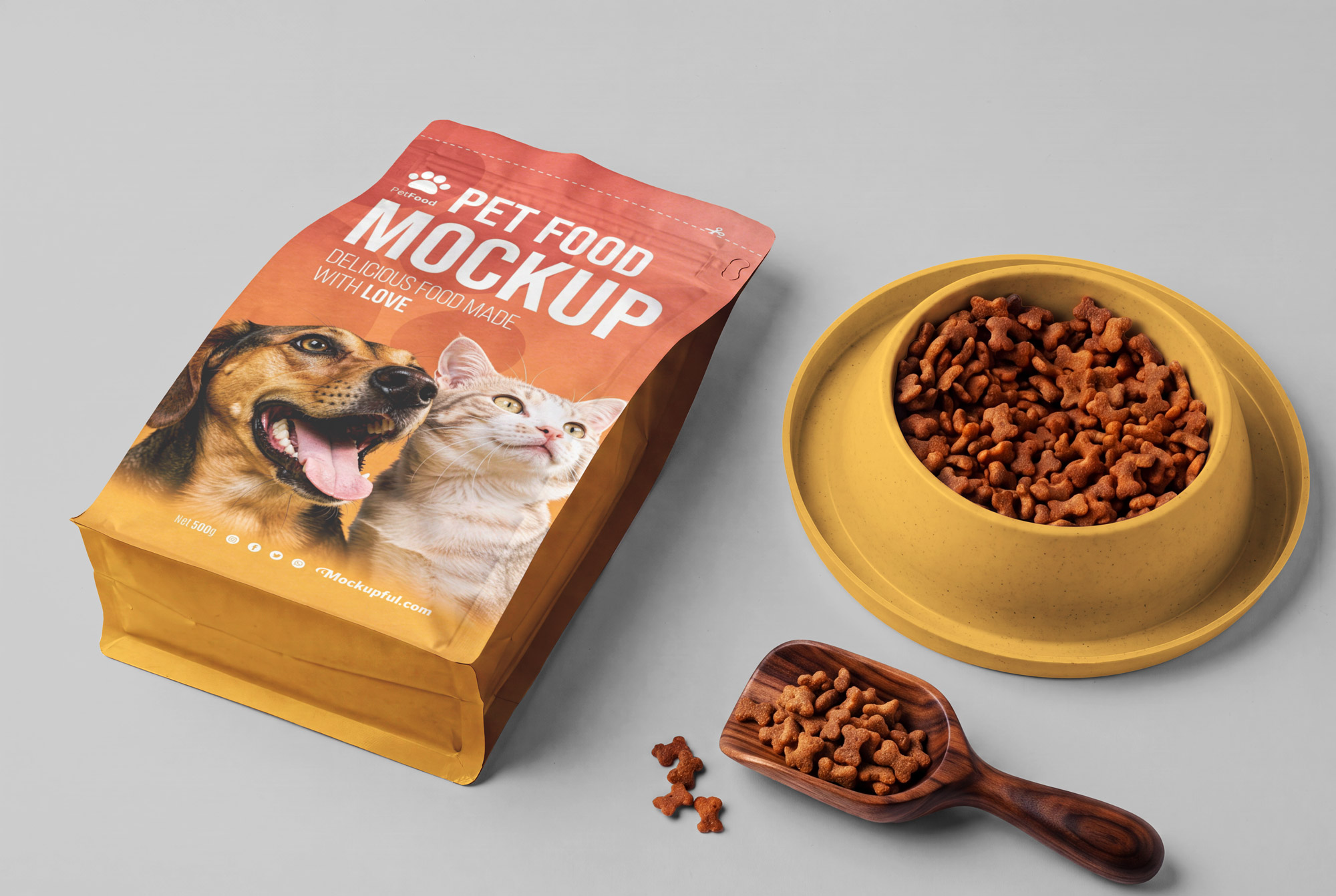 Free Pet Food Pouch Mockup
