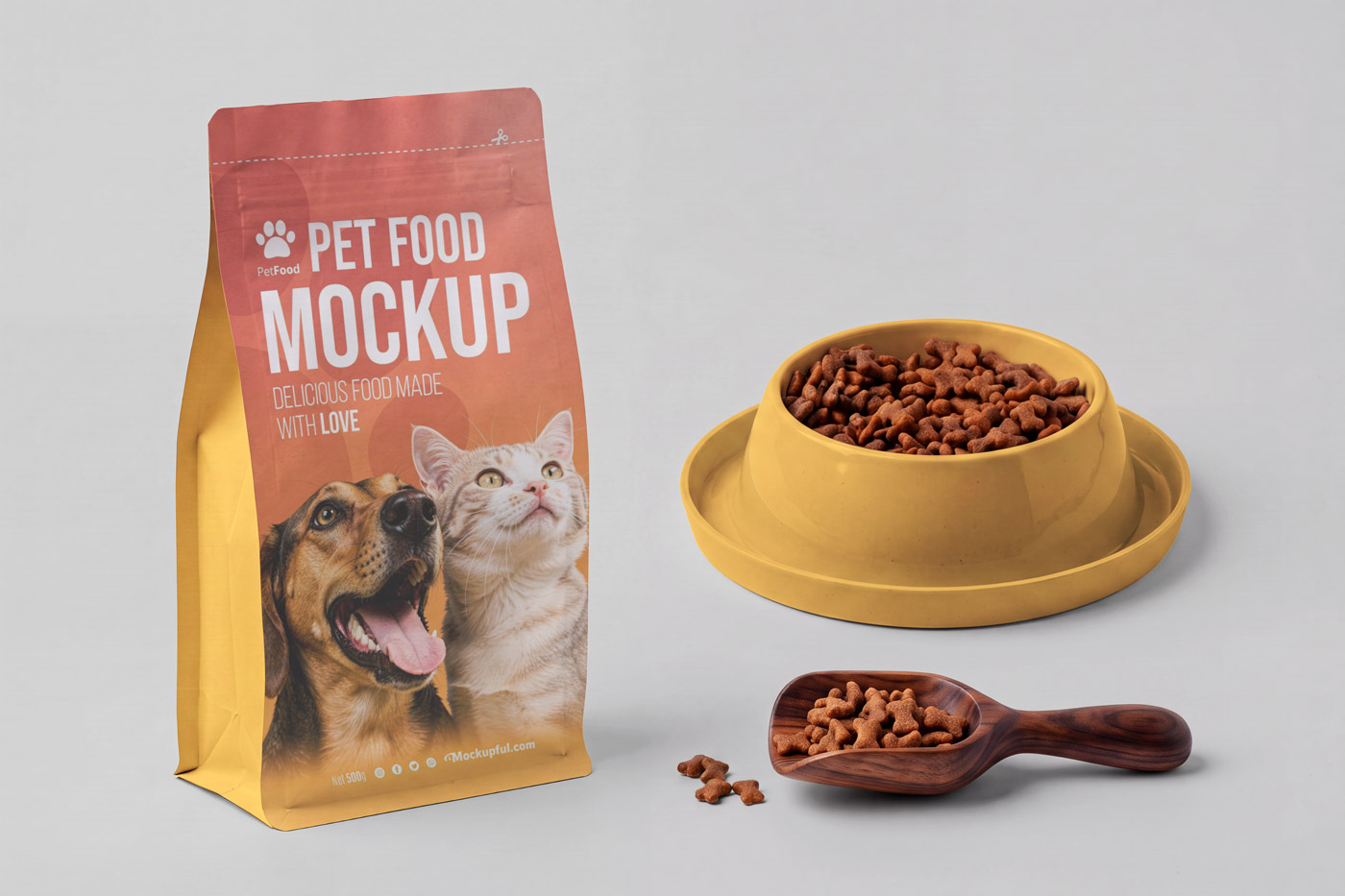 Free Pet Food Pouch Mockup