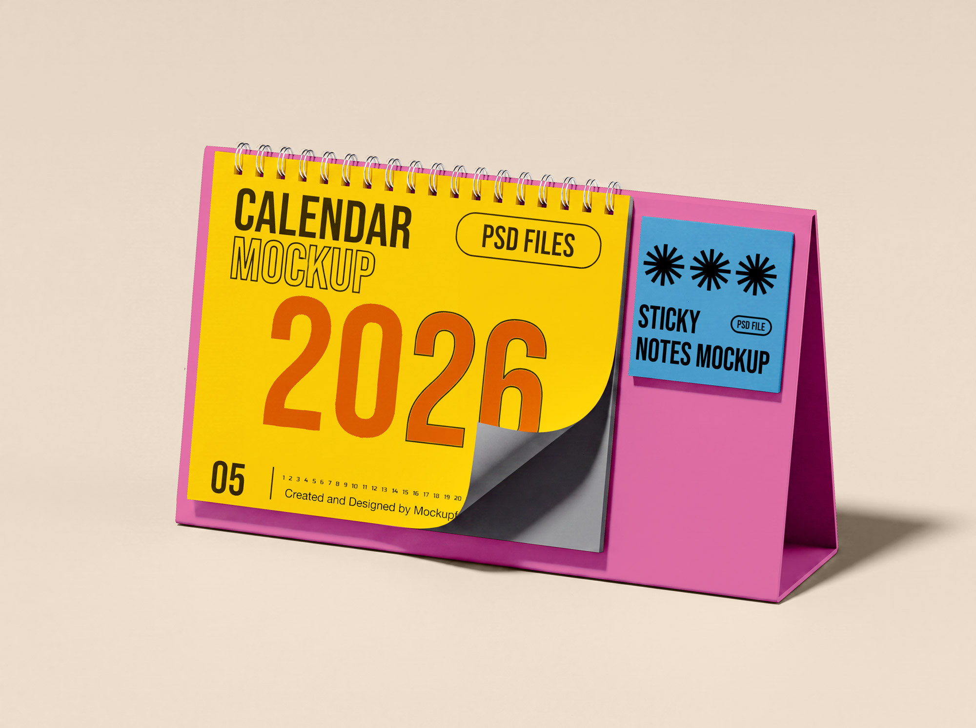 Free Desk Calendar Mockup