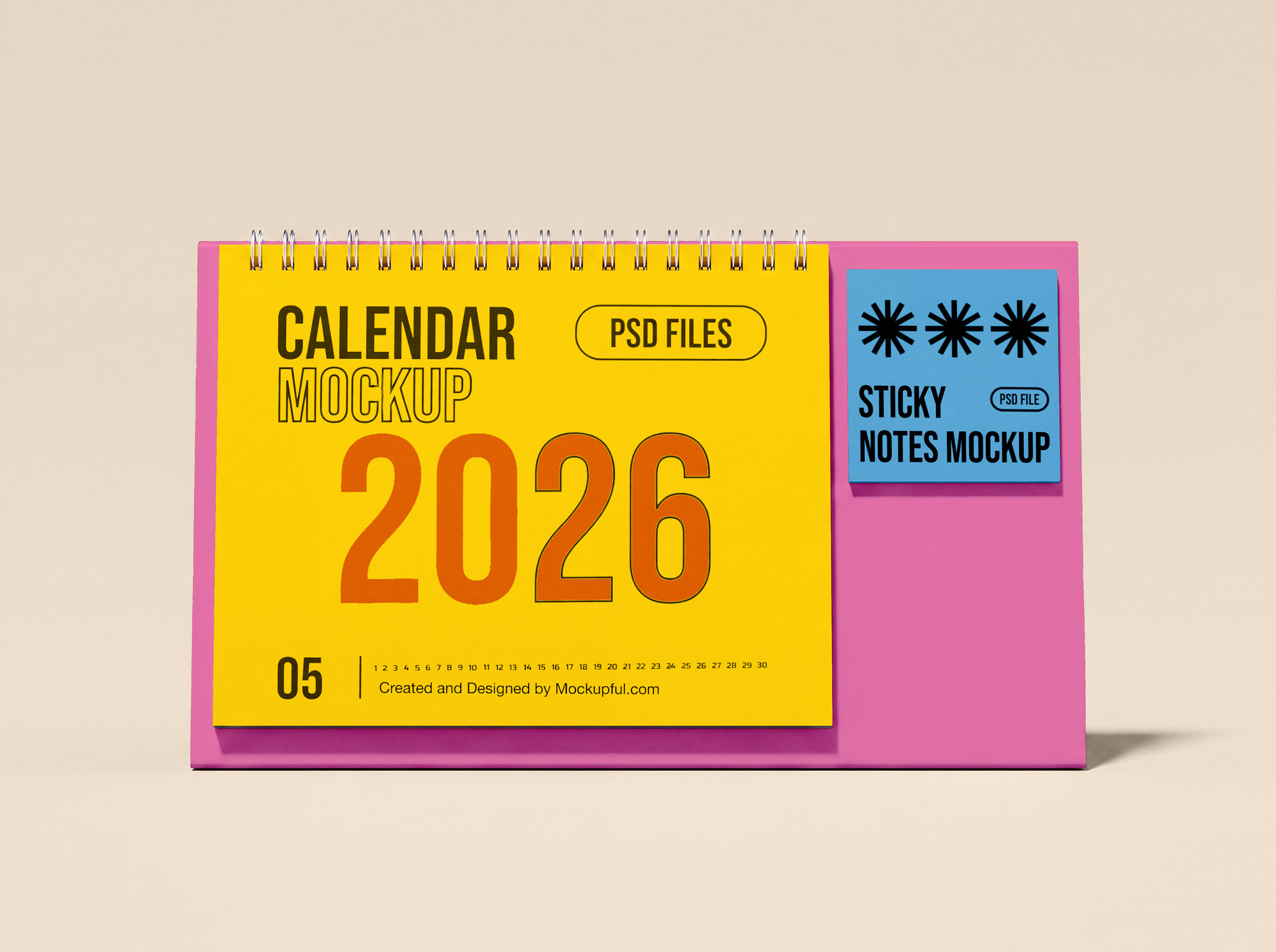 Free Desk Calendar Mockup