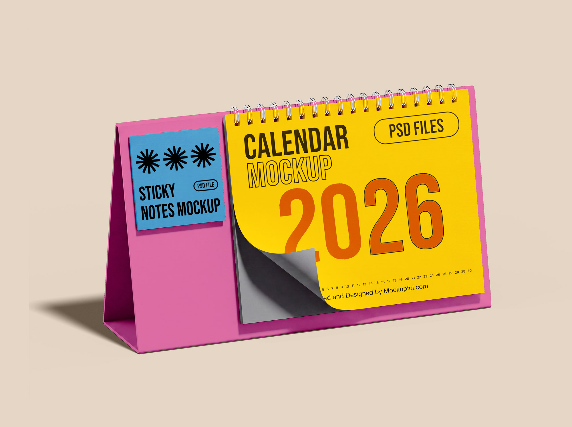 Free Desk Calendar Mockup