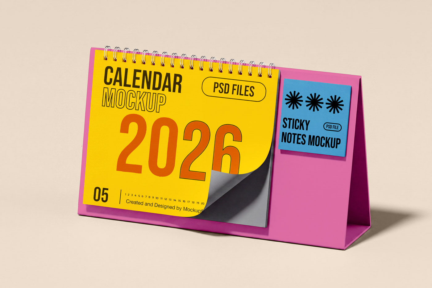 Free Desk Calendar Mockup