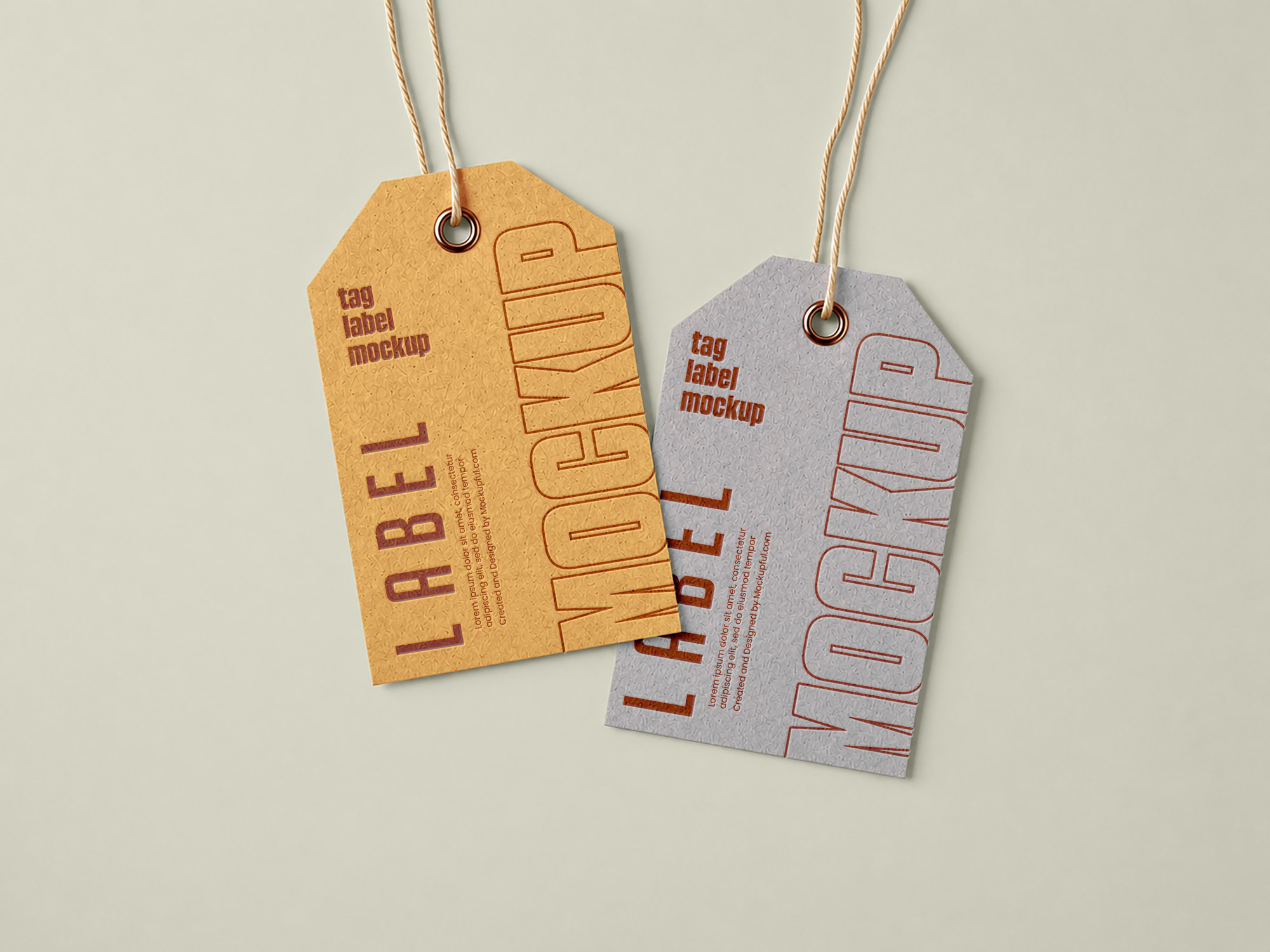Free Kraft Label Tag Mockup