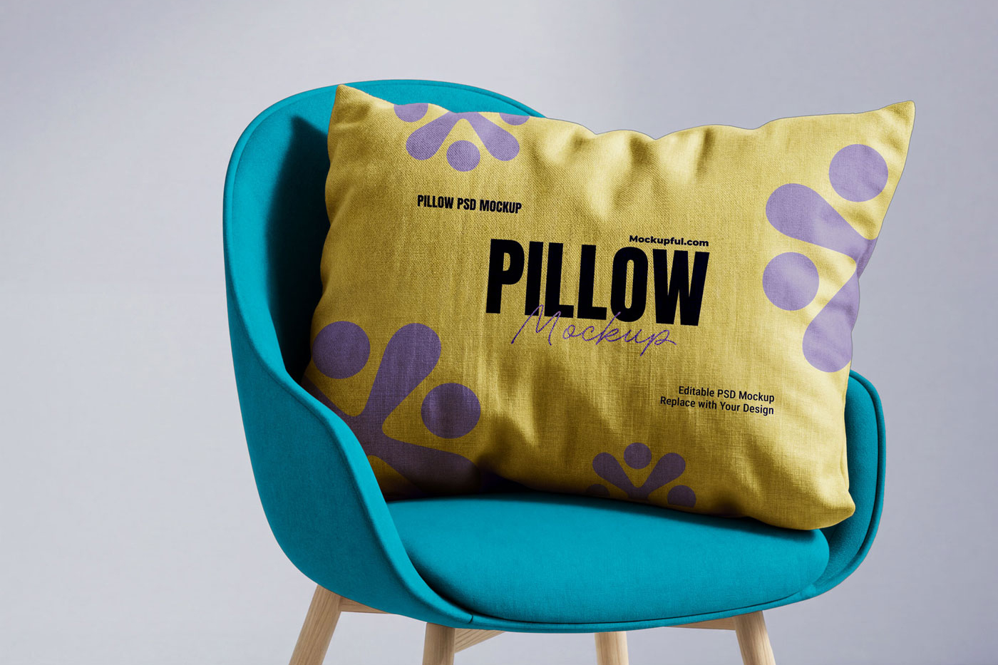 Free Pillow on Chair Mockup
