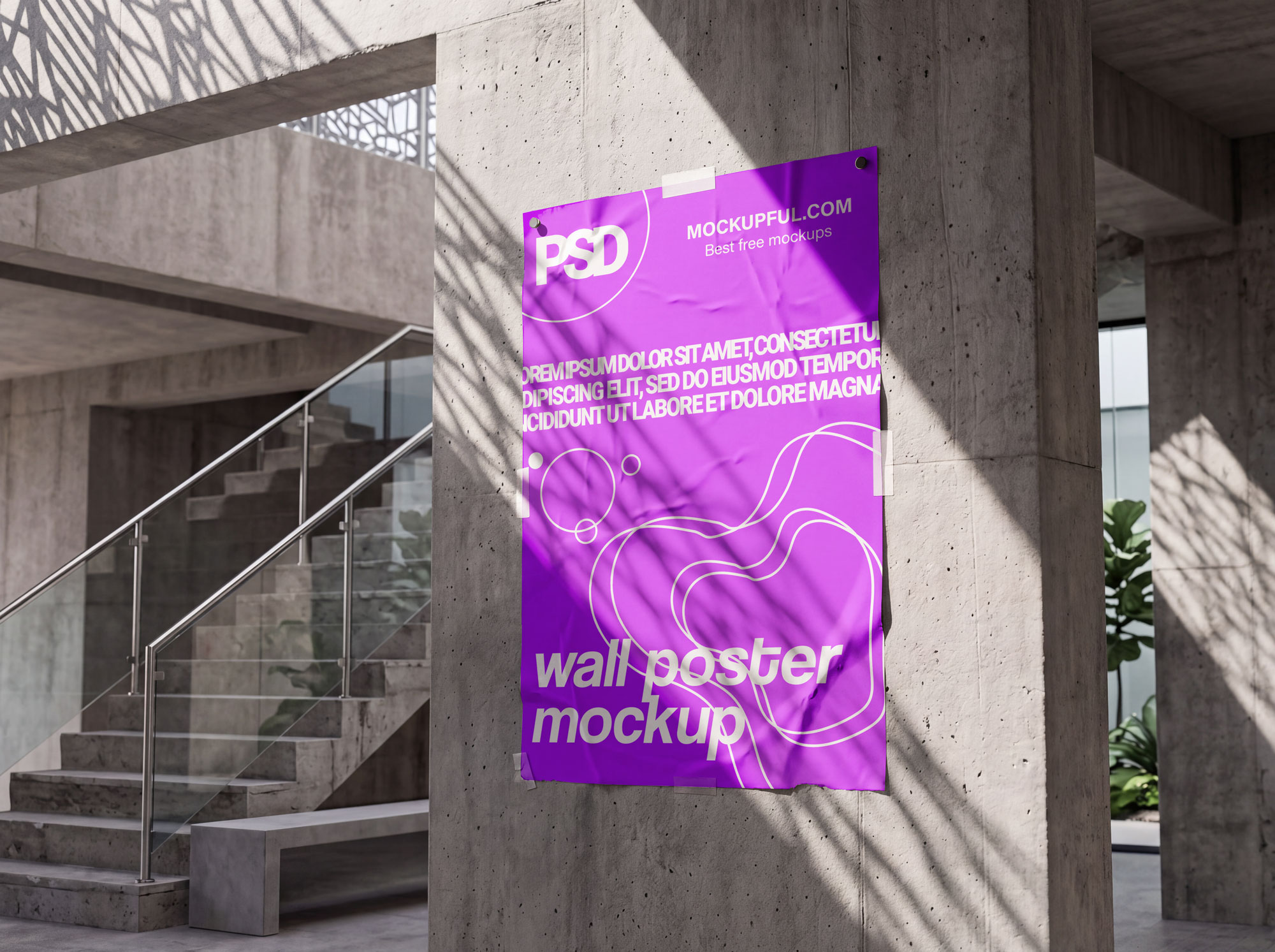 Free Street Wall Poster Mockup