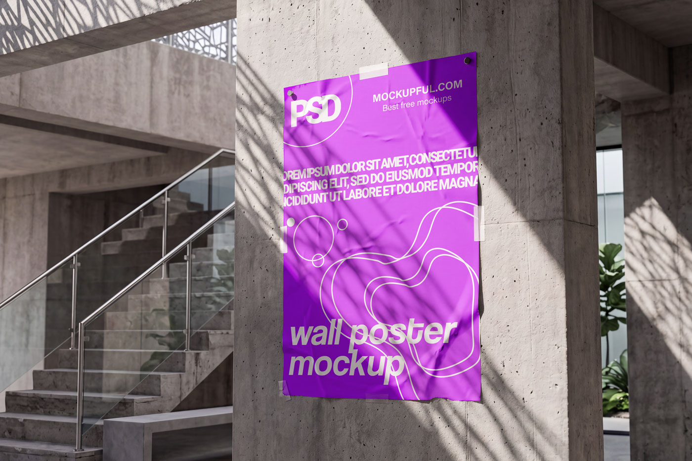 Free Street Wall Poster Mockup