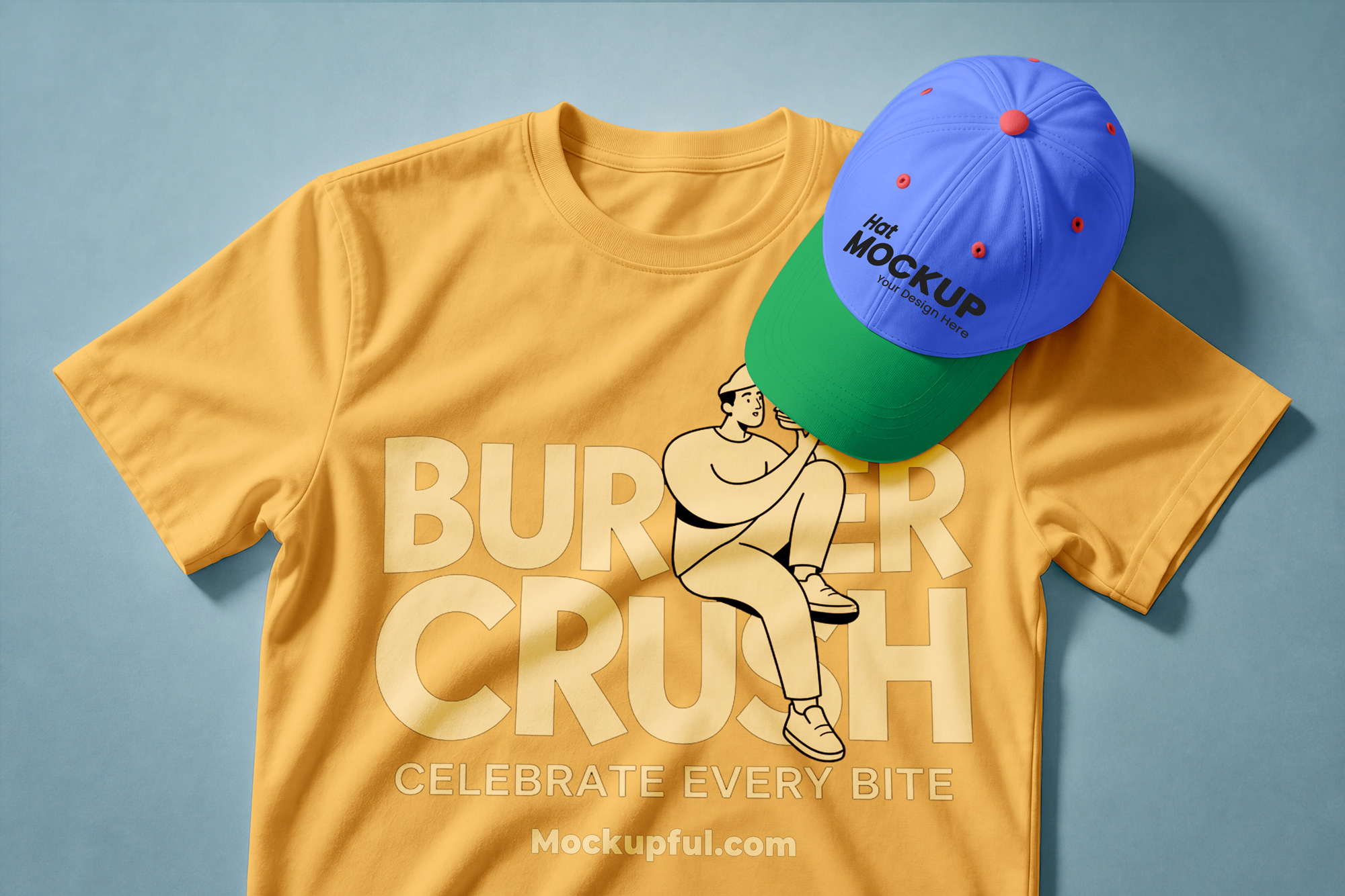 Free Baseball Cap & T-Shirt Mockup