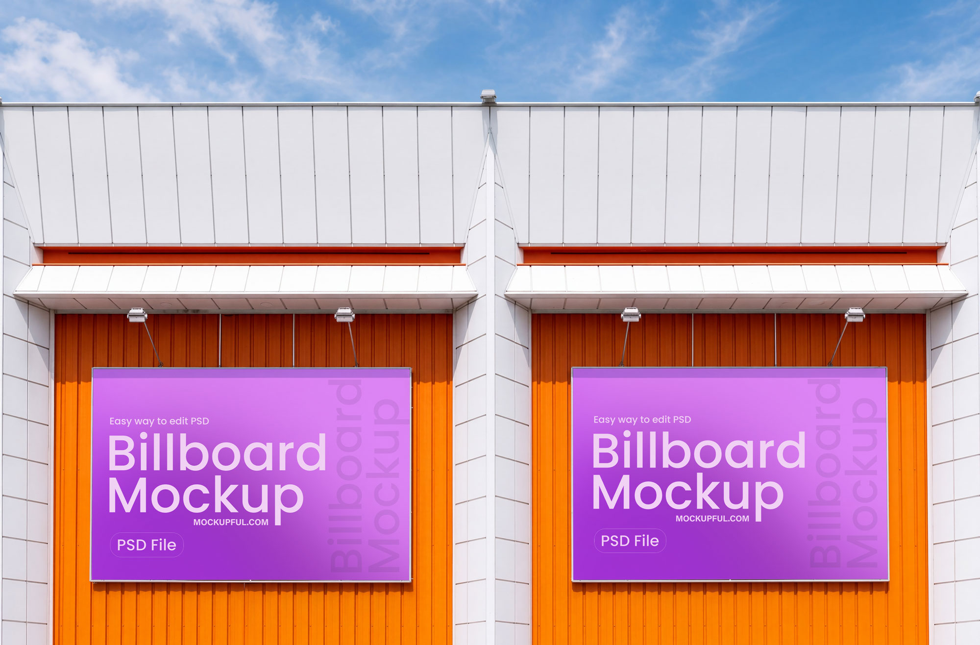 Free Wall Mall Billboard Mockup