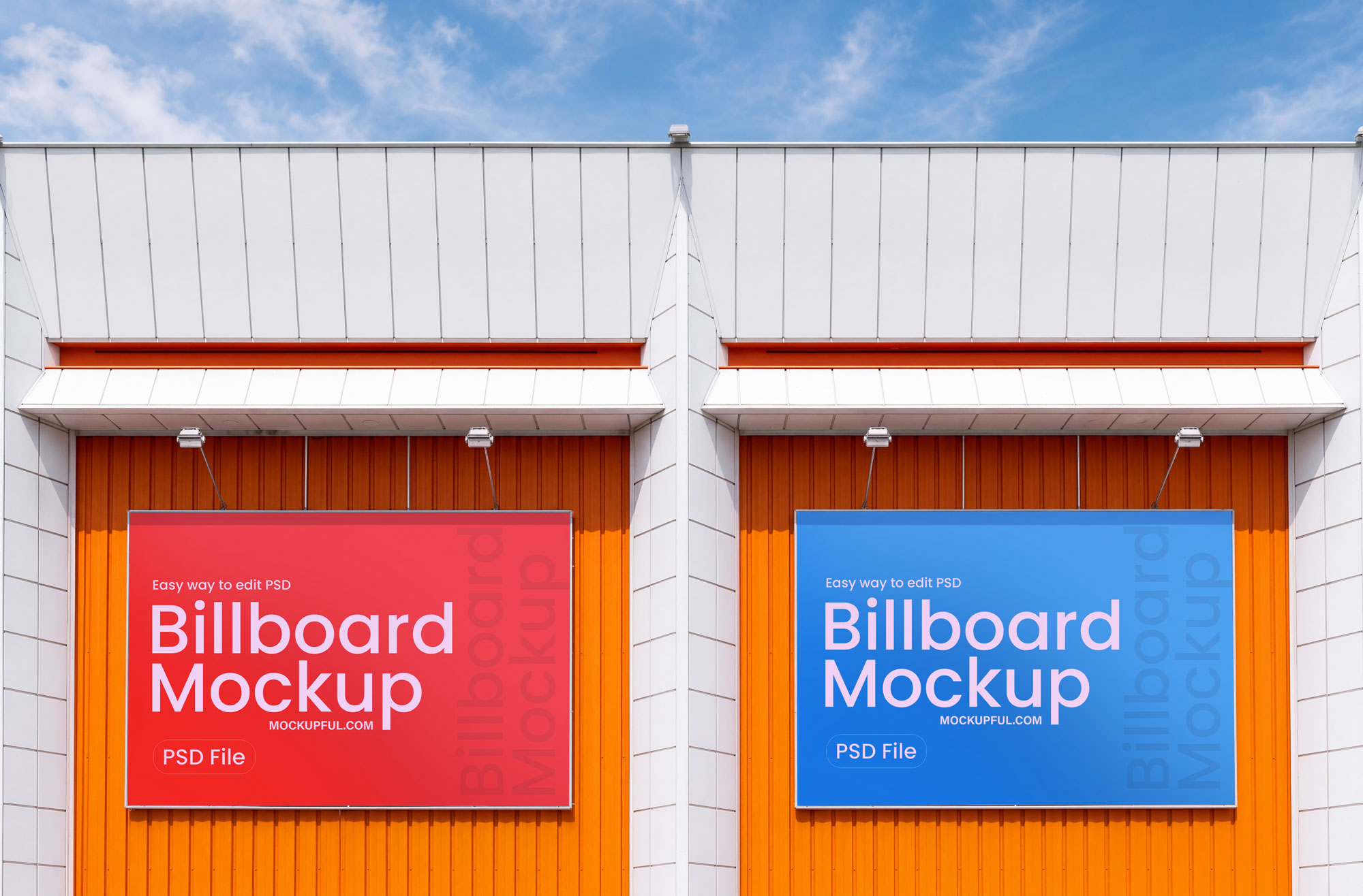 Free Wall Mall Billboard Mockup