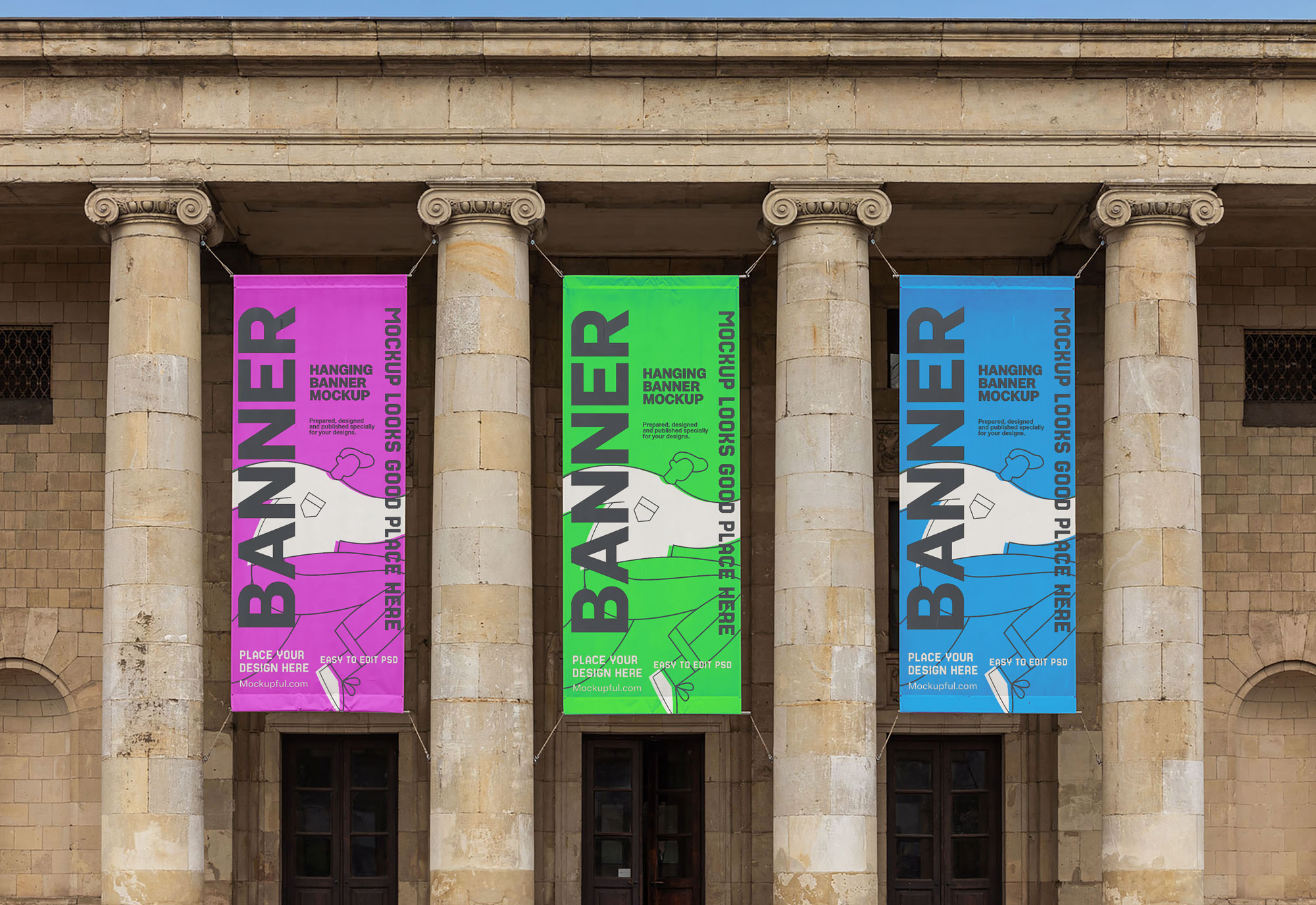 Free Hanging Banner Mockup
