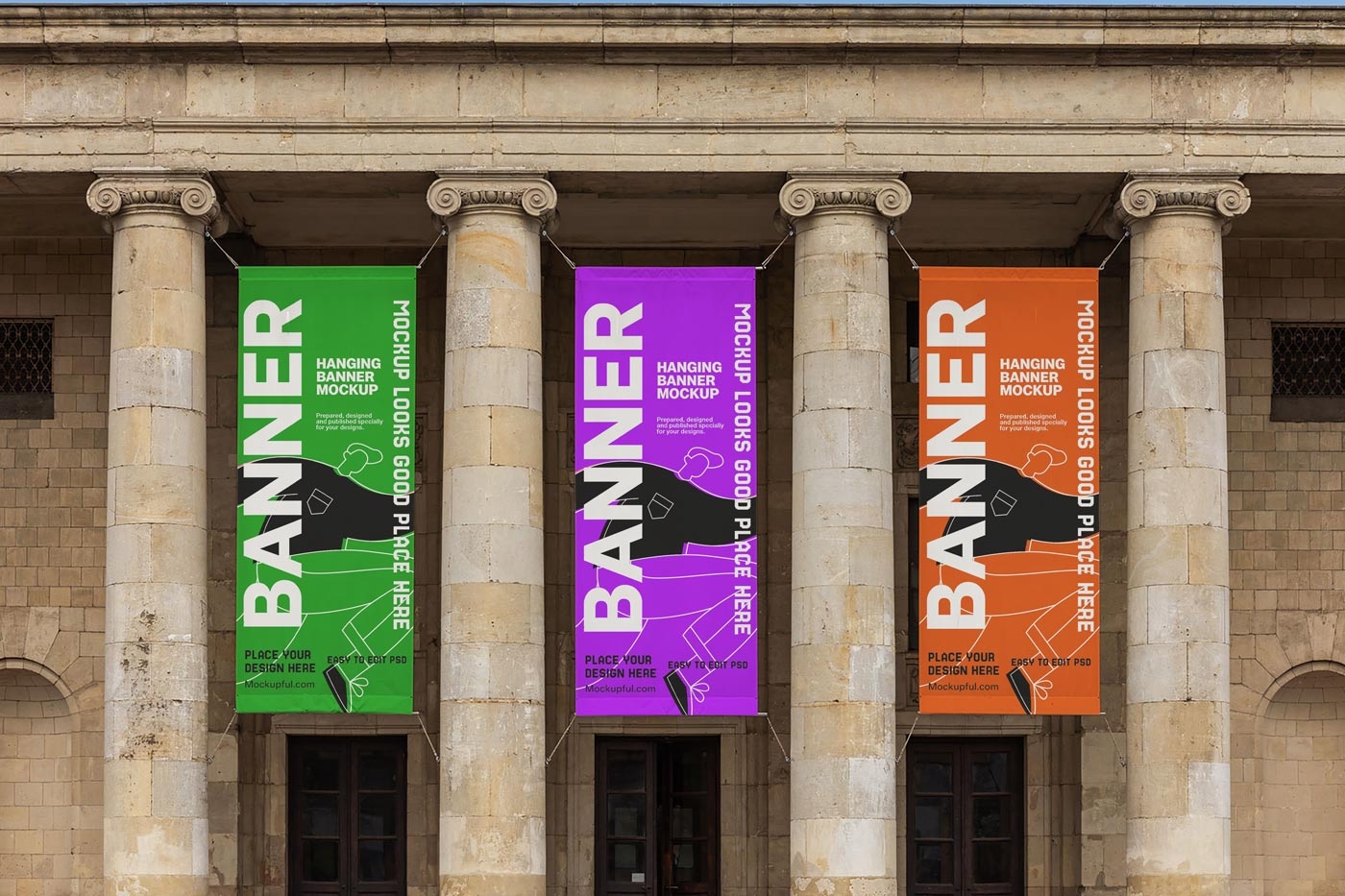 Free Hanging Banner Mockup