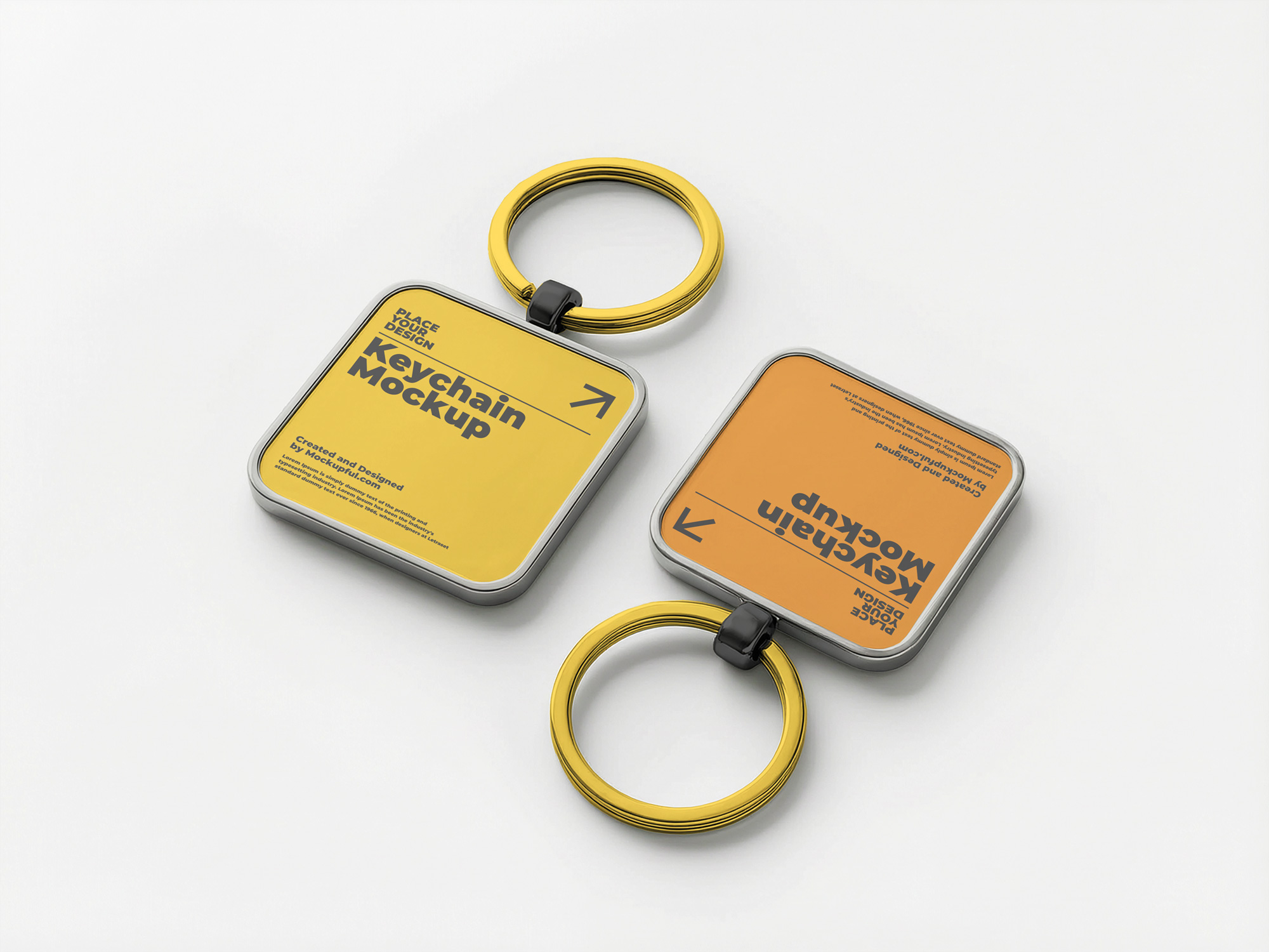 Free Square Keychain Mockup