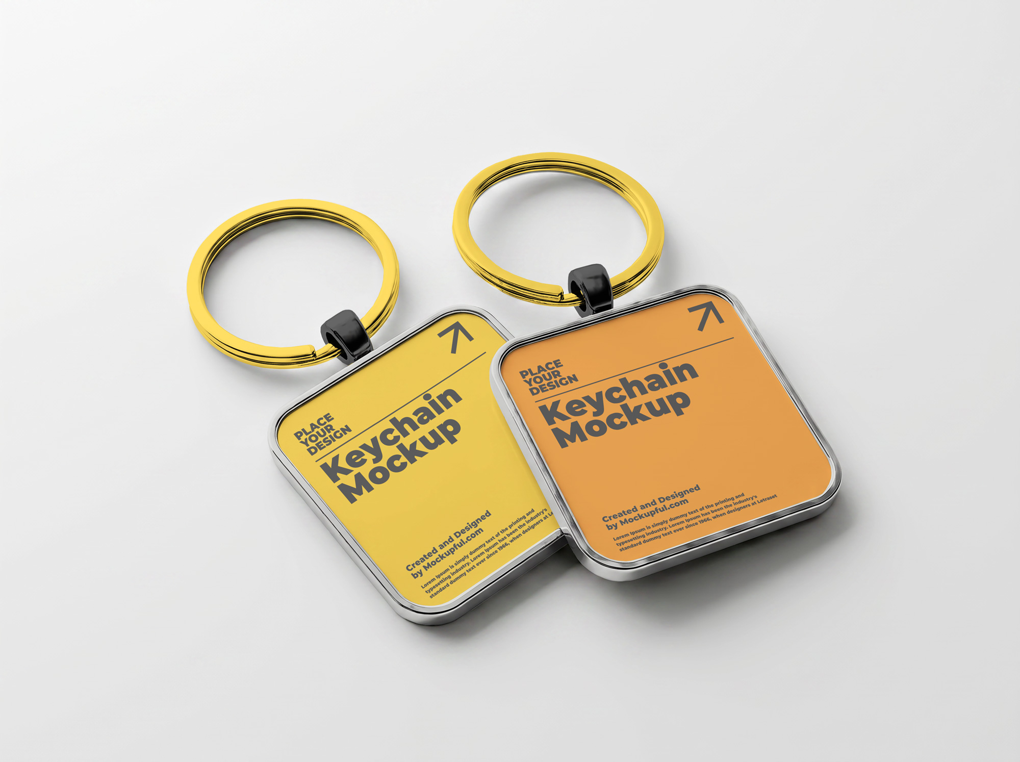 Free Square Keychain Mockup