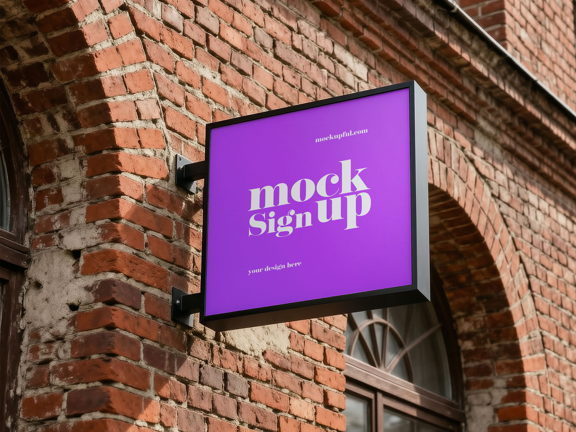 Free Square Sign Mockup