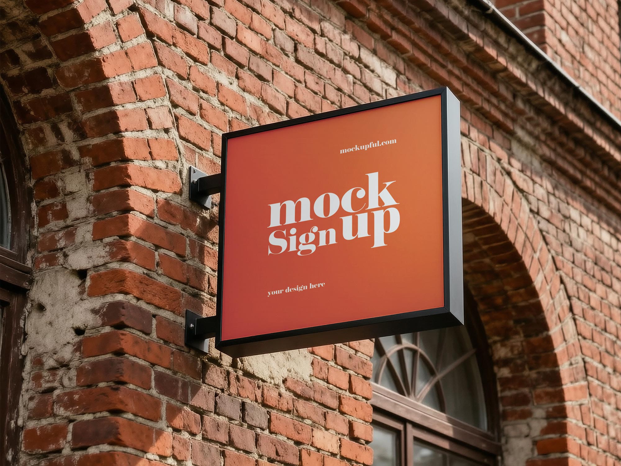Free Square Sign Mockup