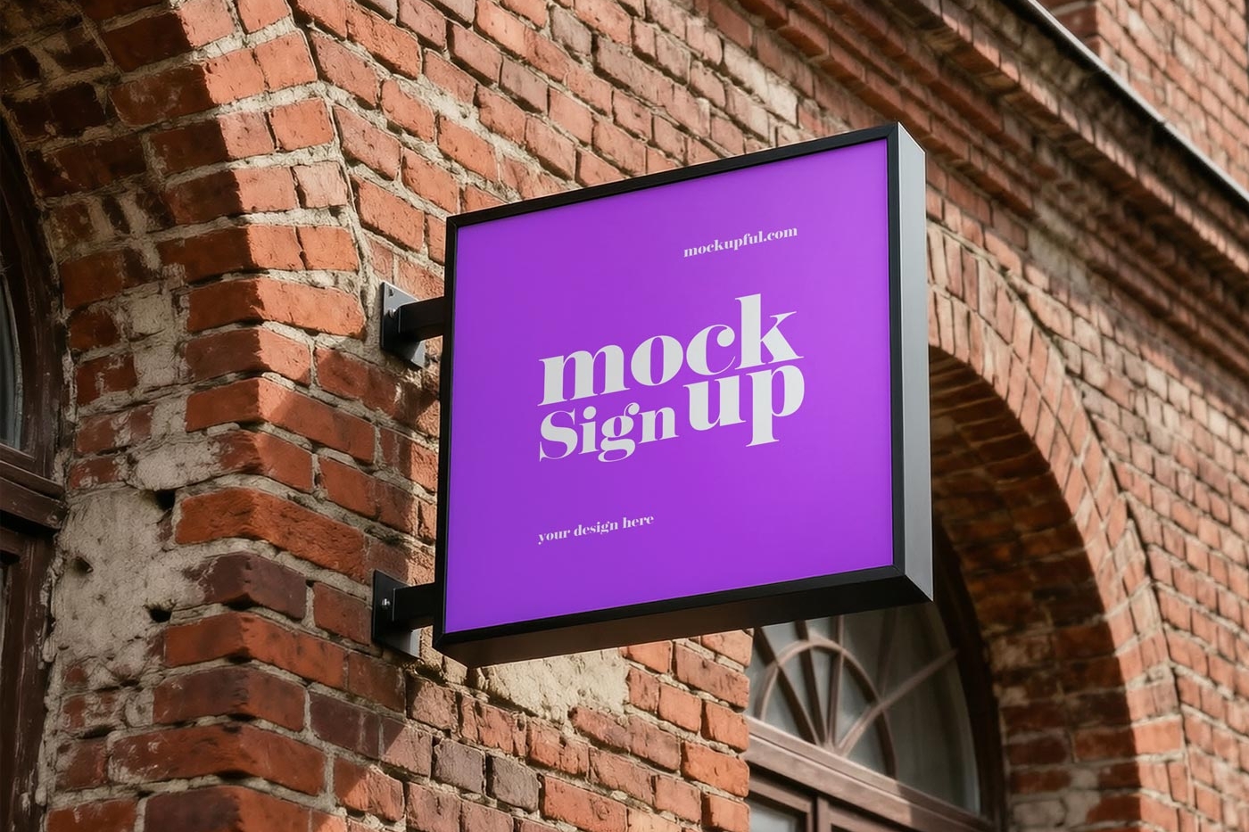 Free Square Sign Mockup