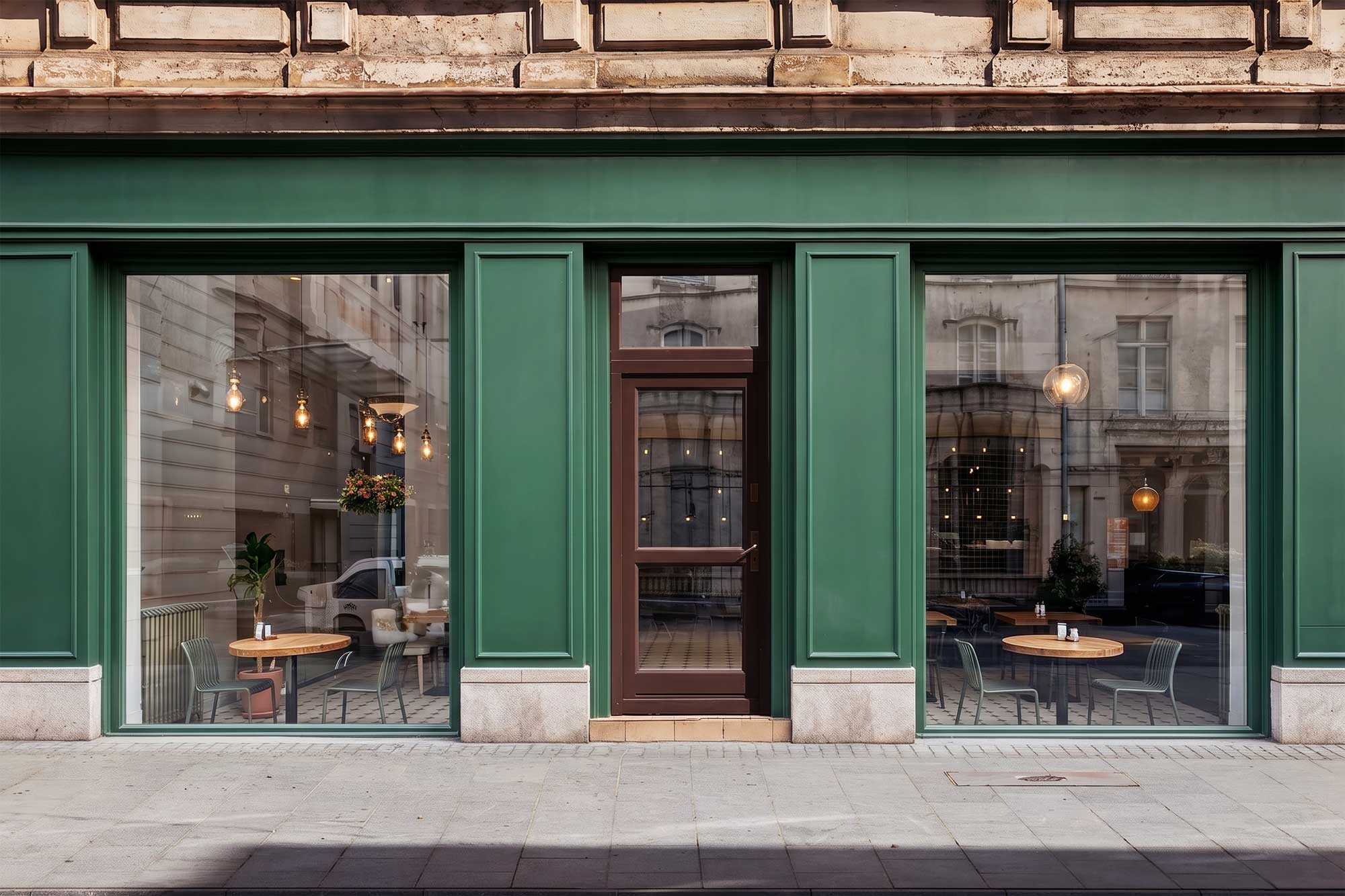 Free Shop Facade Storefront Mockup