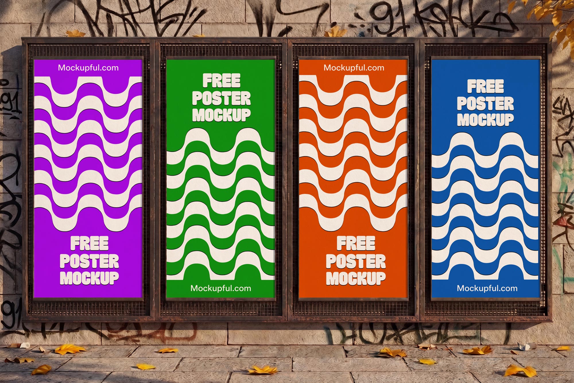Free Wall Street Poster Mockup