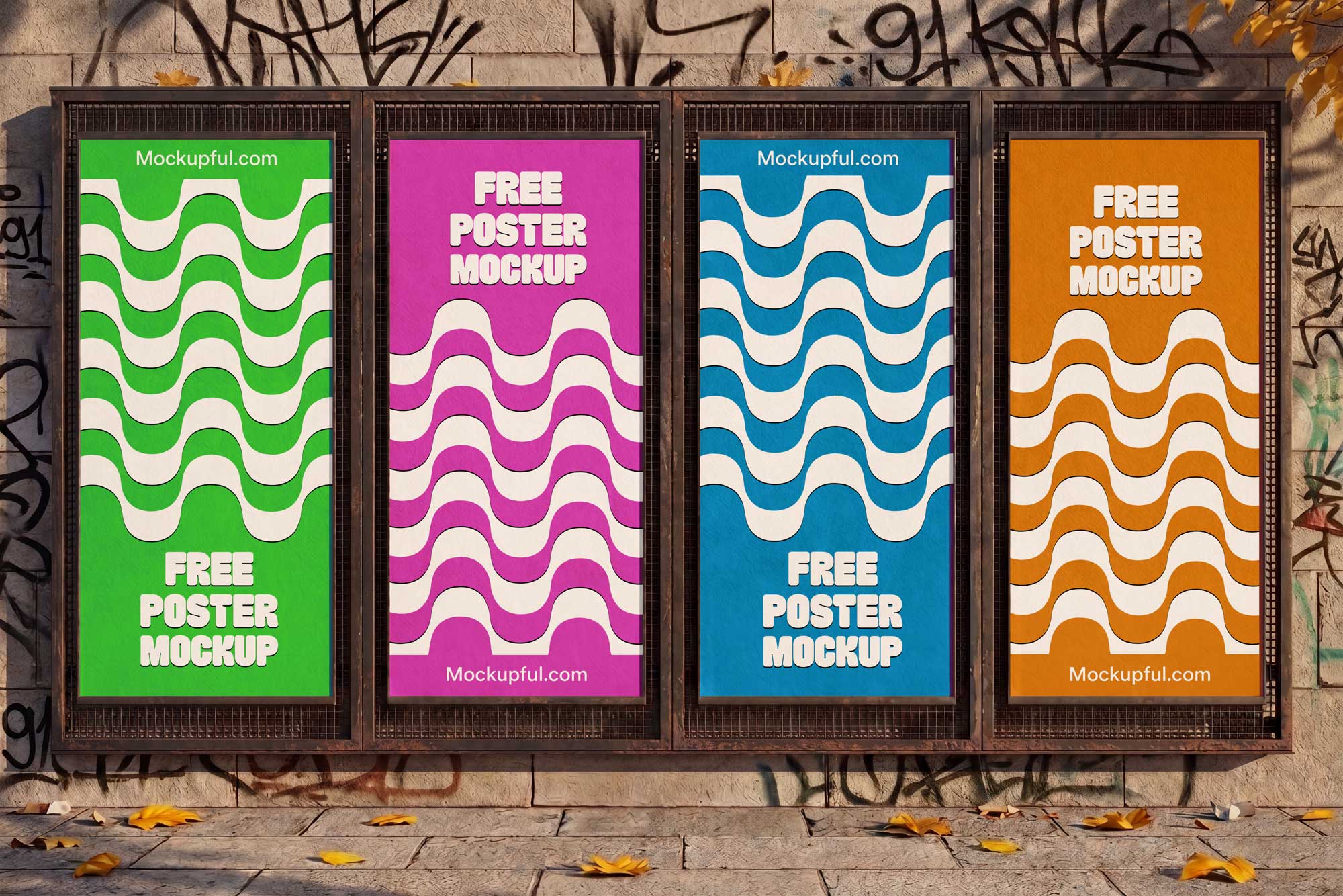 Free Wall Street Poster Mockup