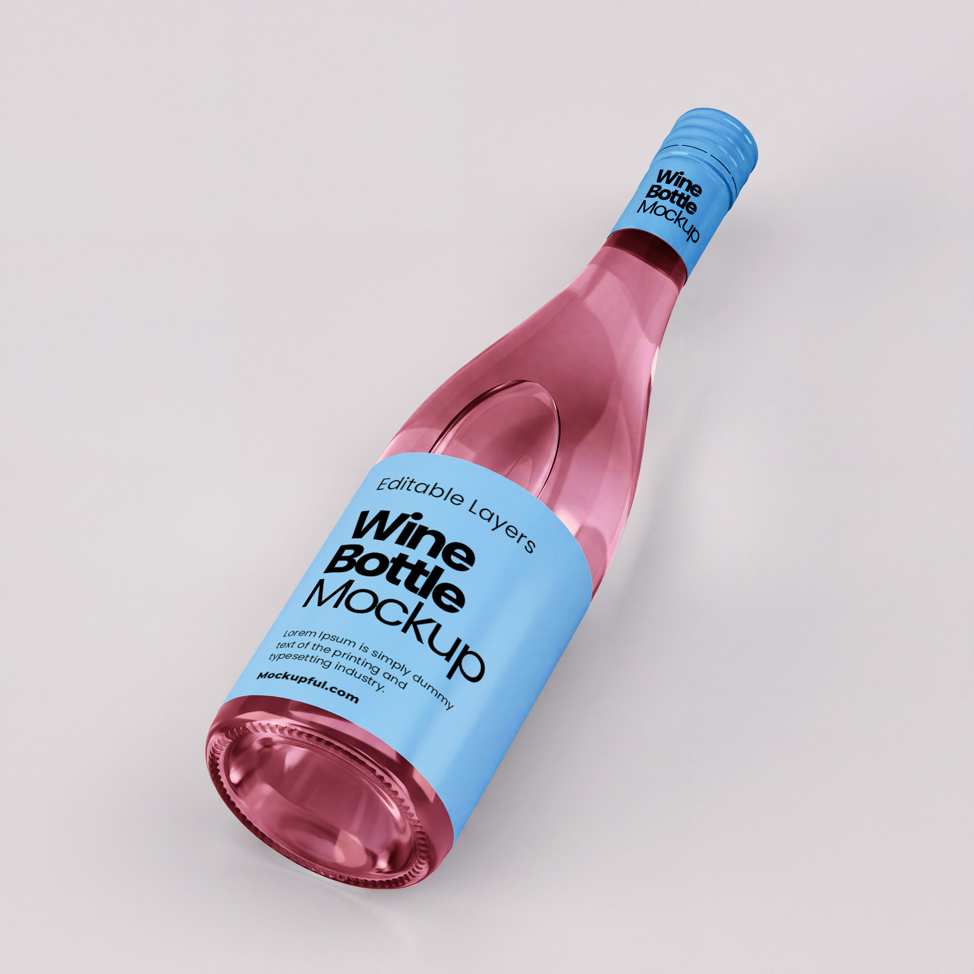 Free Wine Bottle Mockup