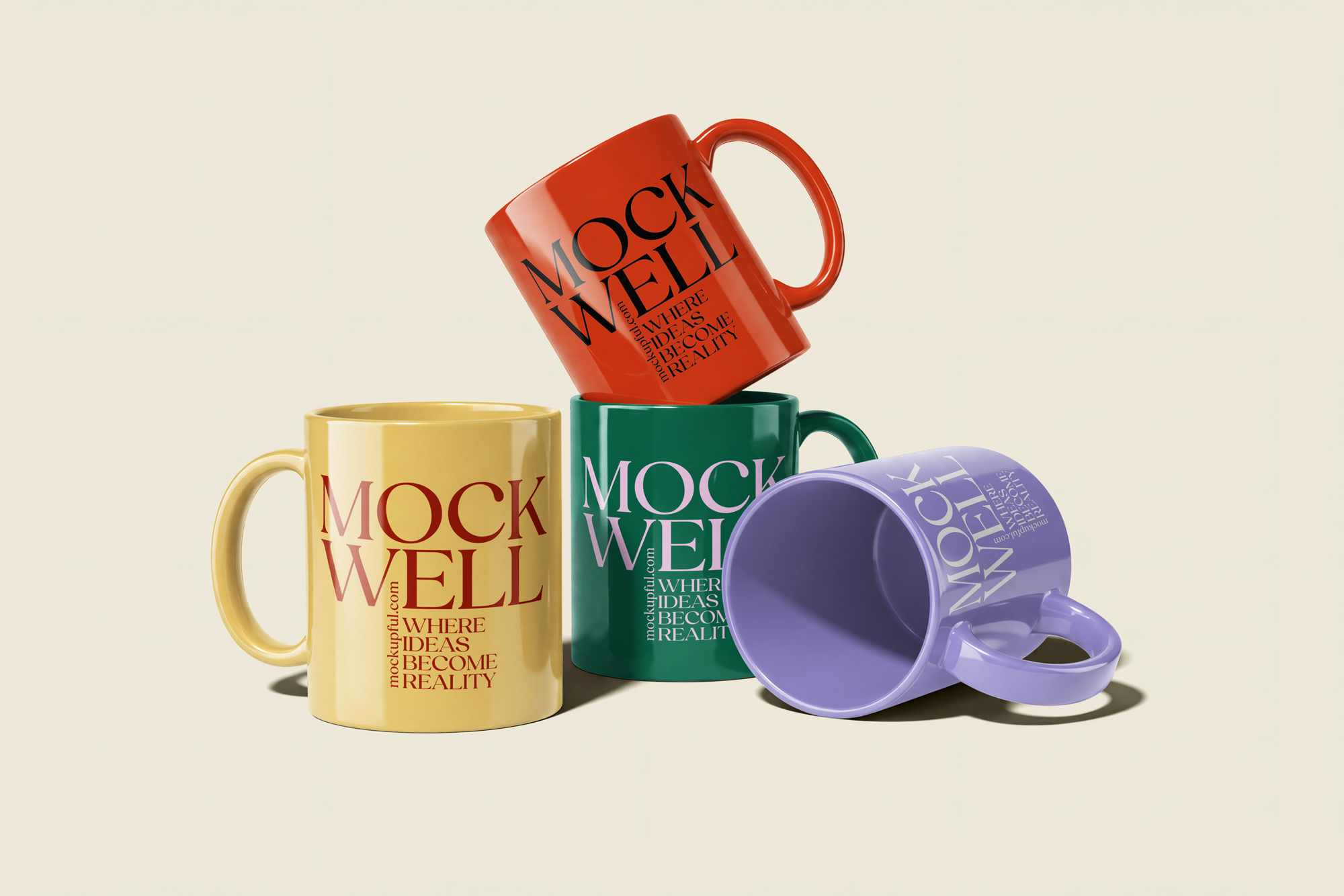 Free Glossy Ceramic Mug Mockup