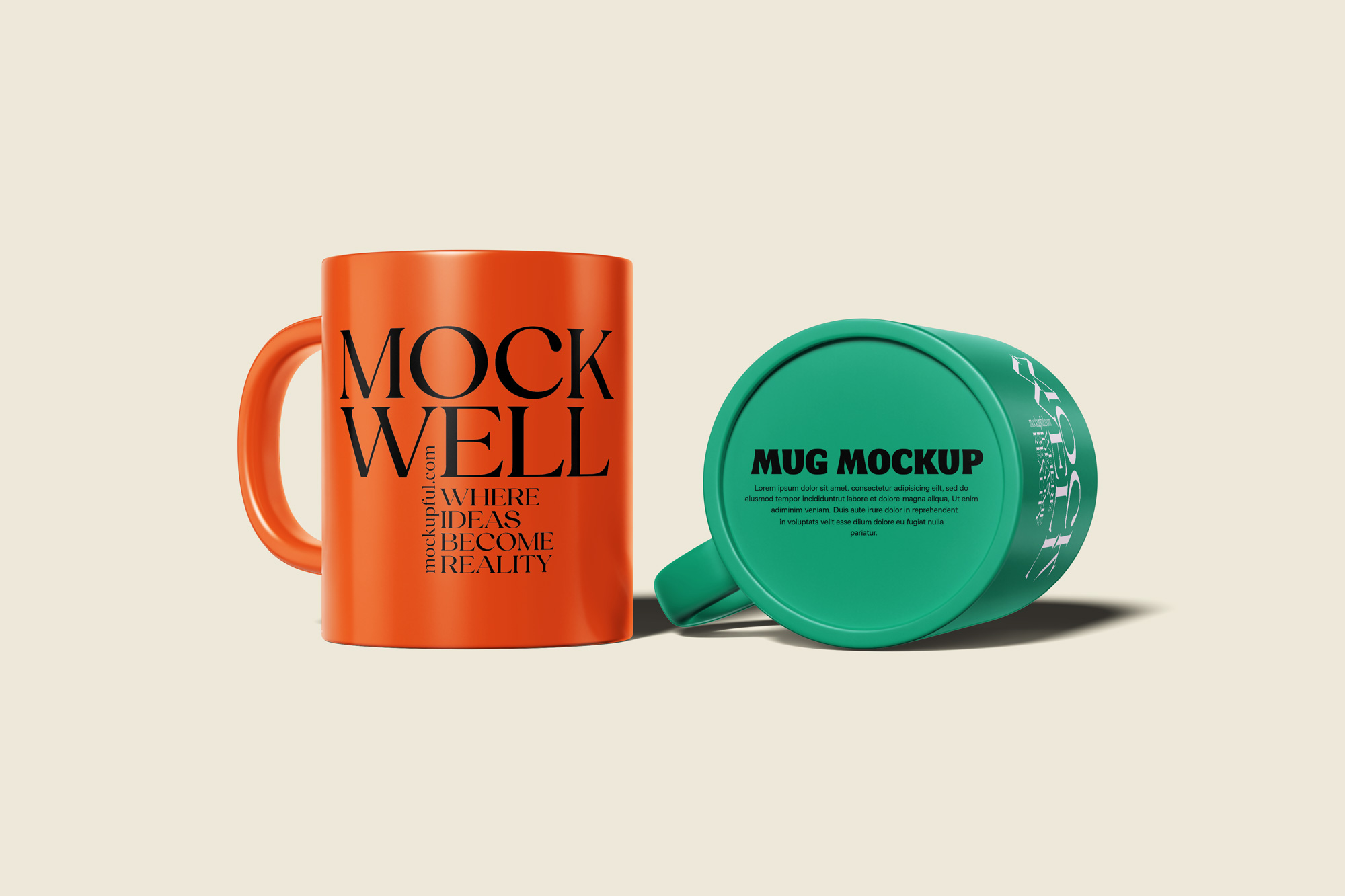 Free Glossy Ceramic Mug Mockup