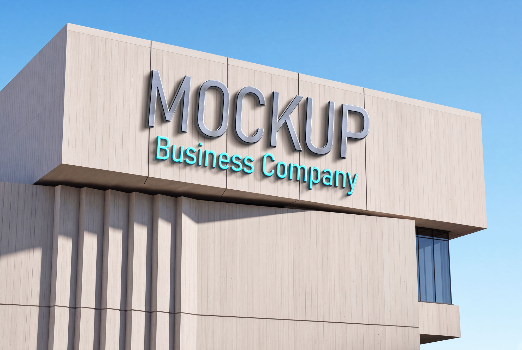 Free Concrete Building Logo Mockup
