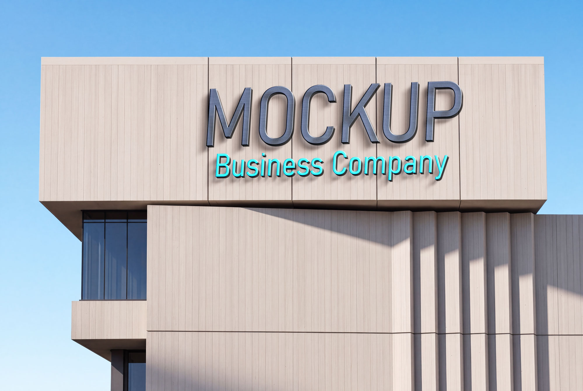 Free Concrete Building Logo Mockup