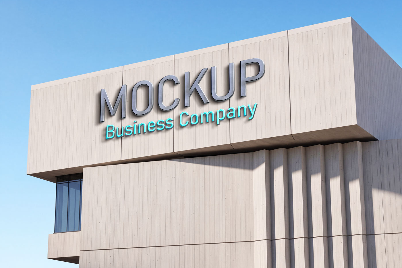 Free Concrete Building Logo Mockup