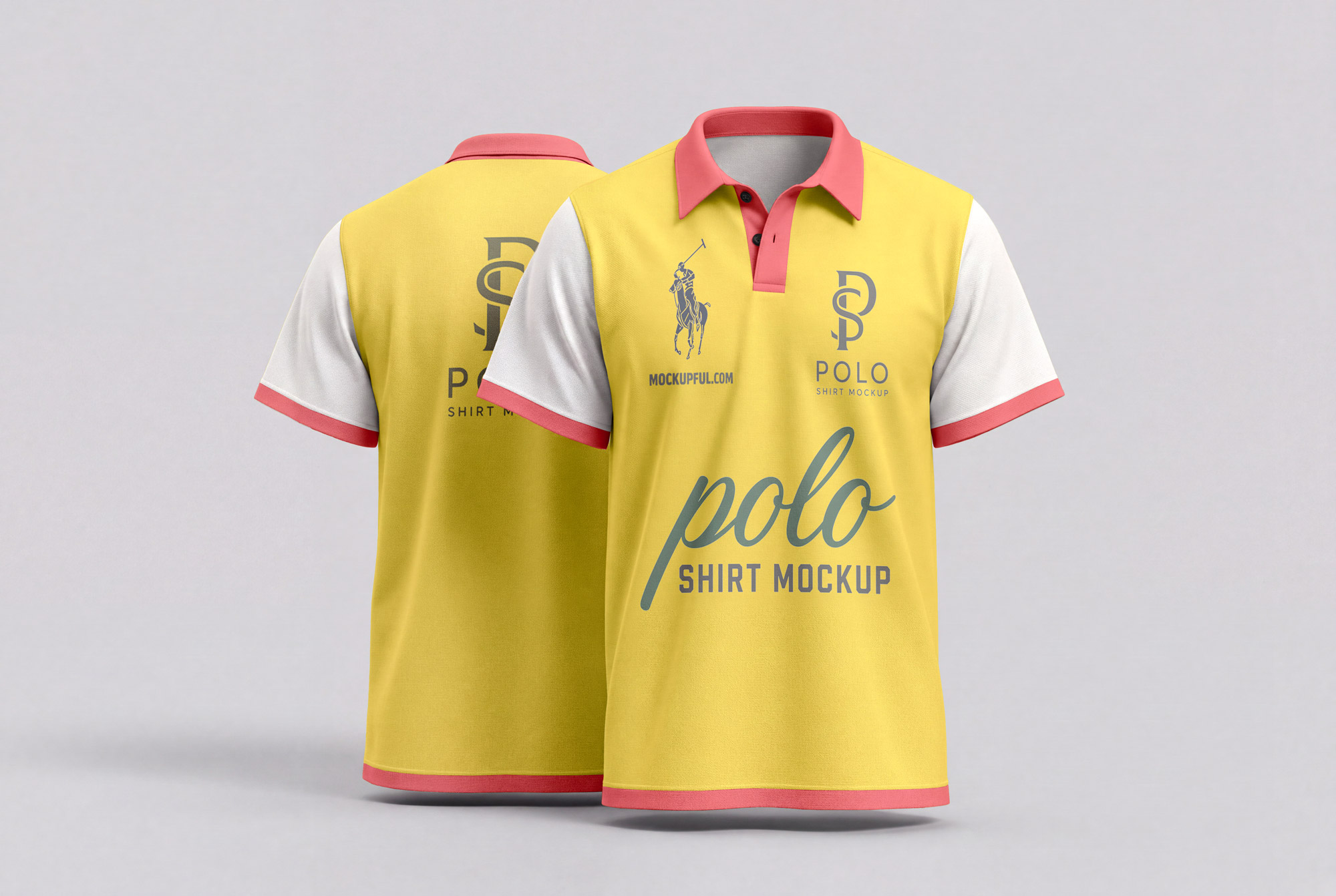 Free Front & Back Polo Shirt Mockup