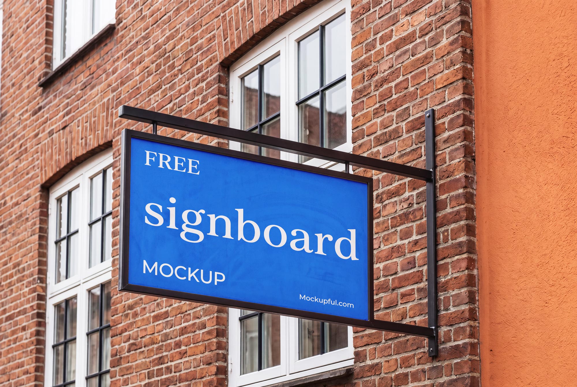 Free Rectangle Signboard Mockup