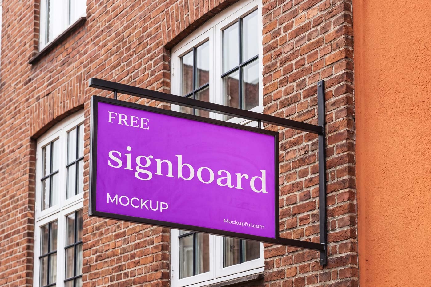 Free Rectangle Signboard Mockup