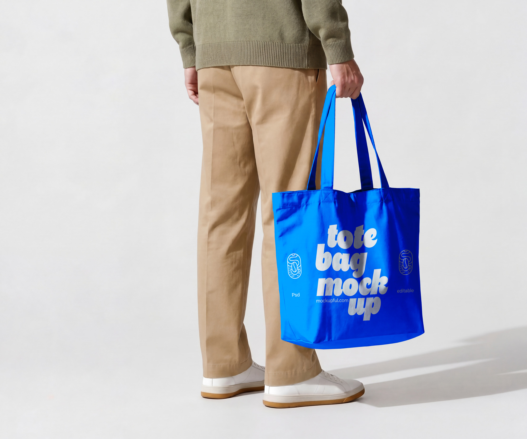 Free Handheld Tote Bag Mockup